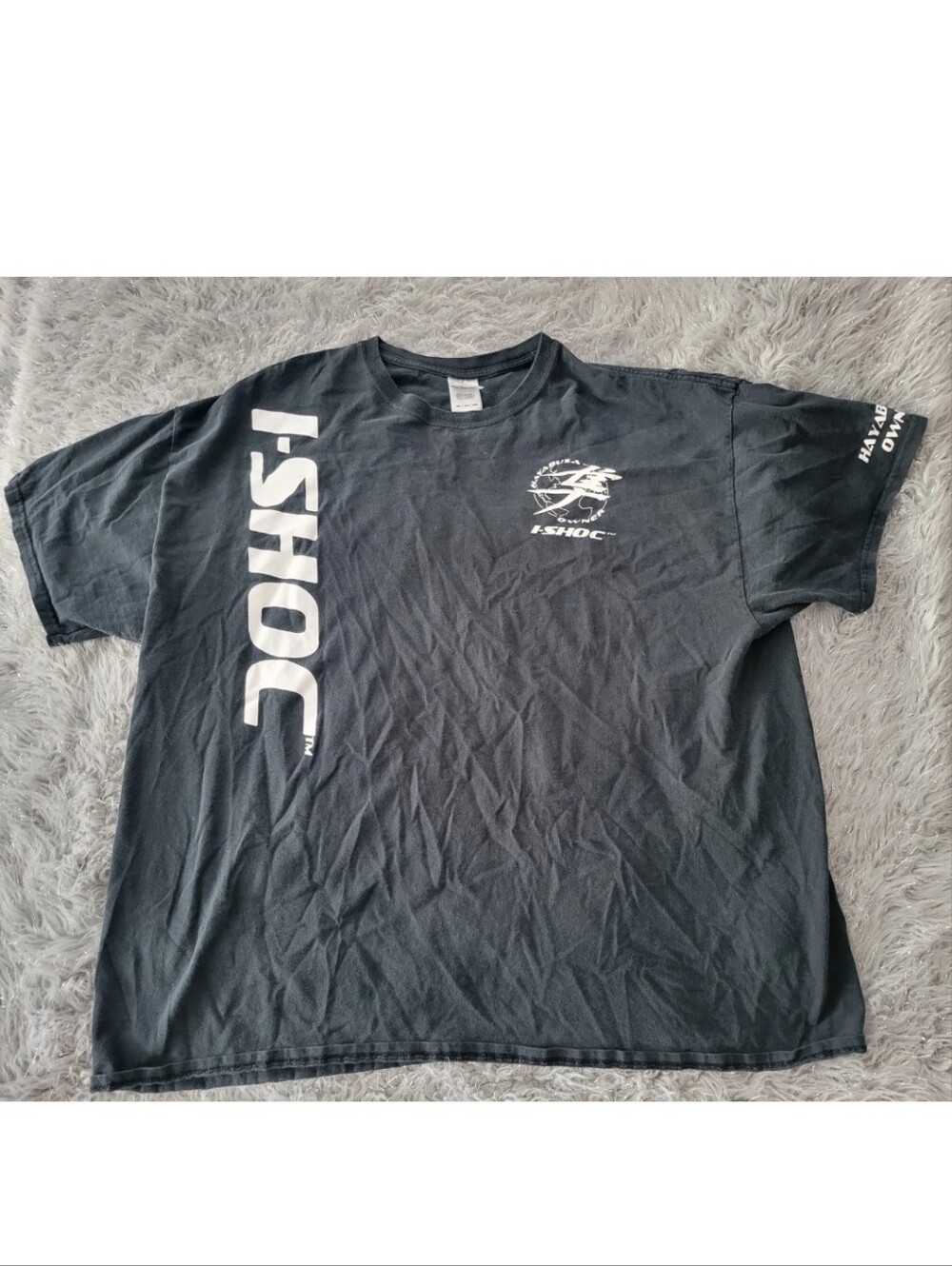 Vintage Y2k Mens I Shoc Hayabusa Owner Bike Racing Motorcycle Black T Shirt 2XL